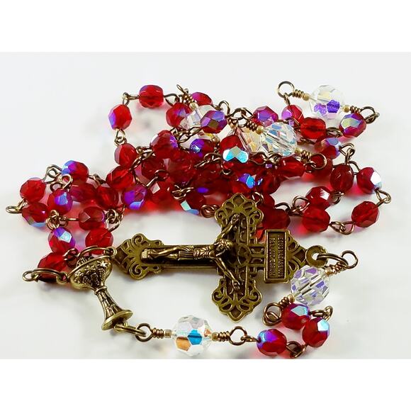 Pardon Indulgence Crucifix, Five Decade Catholic Rosary - Picture 8 of 10